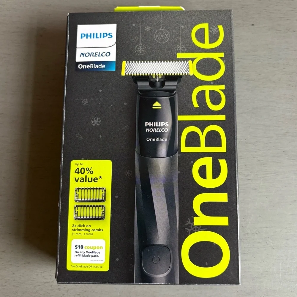 Philips Norelco OneBlade Razor - Trim, Edge & Shave - 1 Blade - 2 Combs Wet/Dry